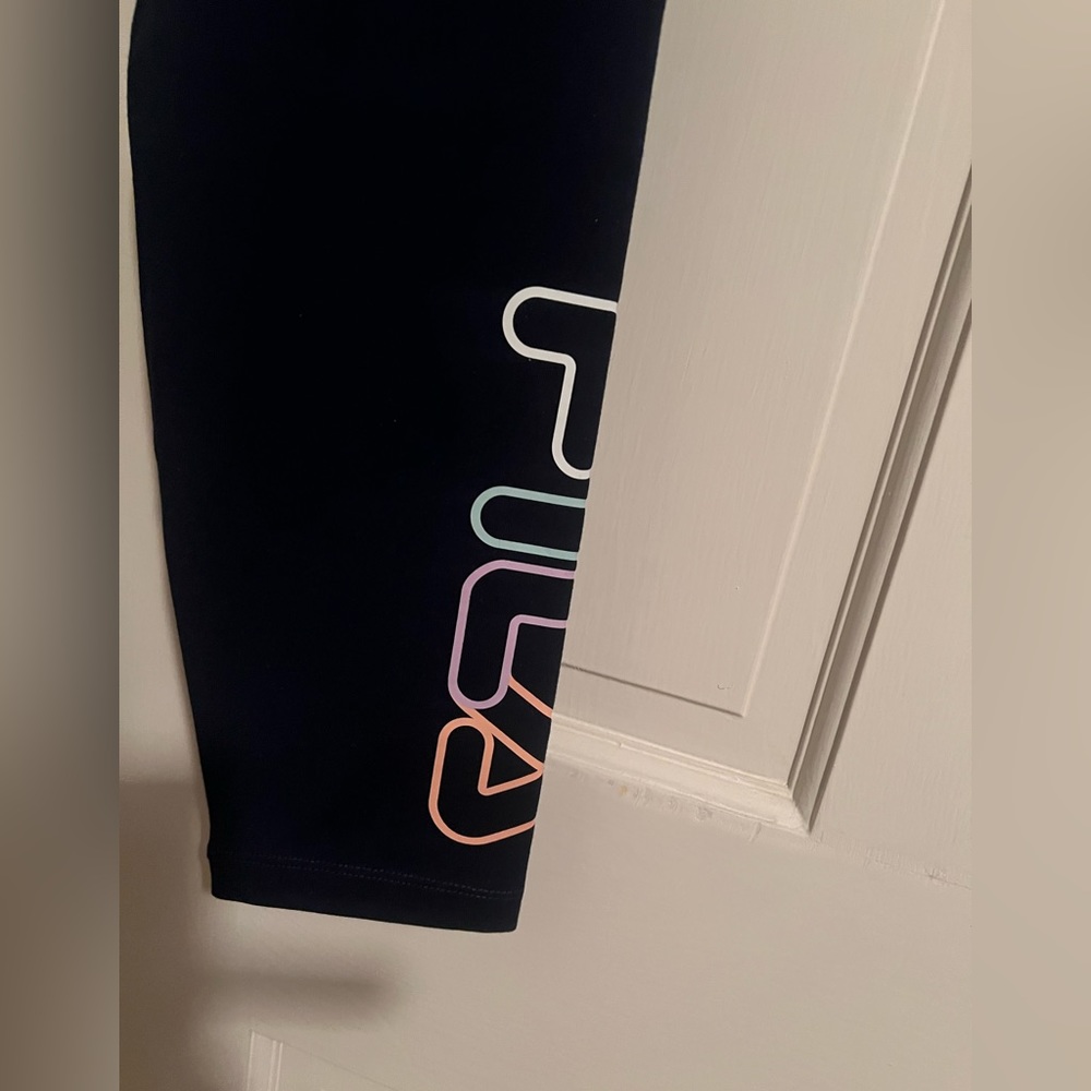 🦚2/$40 FILA Logo Women’s Legging / Yoga Pants Navy Blue sz XL Extra Large NWOT - Picture 9 of 15